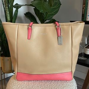 Coach Saffiano Leather North South Tote